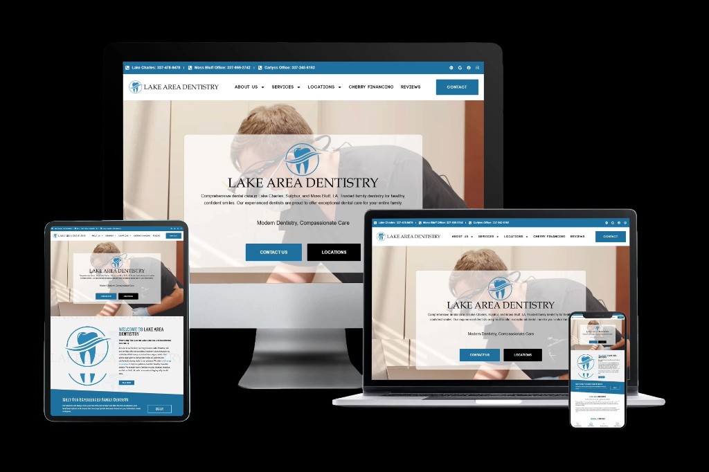 Responsive WordPress websites shown on desktop, laptop, tablet, and phone